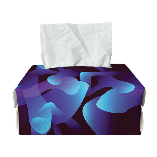 Blue Abstract Spirit Print Rectangle Tissue Box Cover