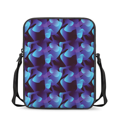 Blue Abstract Spirit Print Rectangular Crossbody Bag