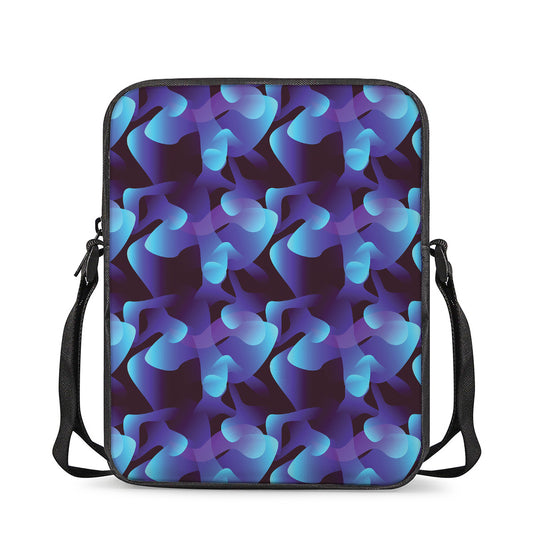 Blue Abstract Spirit Print Rectangular Crossbody Bag