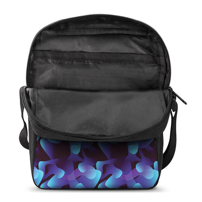 Blue Abstract Spirit Print Rectangular Crossbody Bag