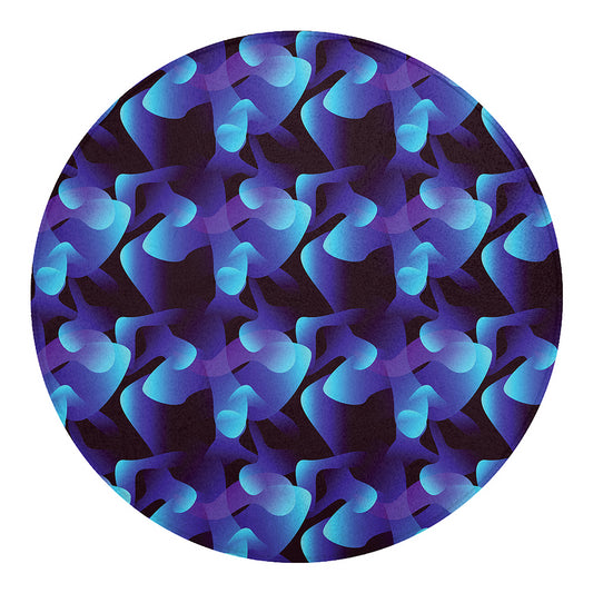 Blue Abstract Spirit Print Round Blanket