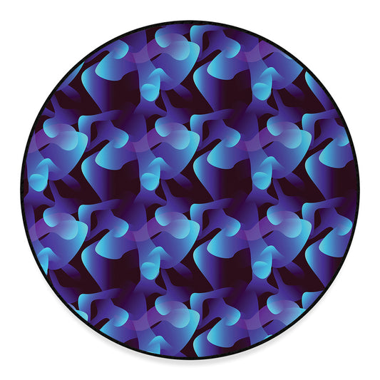 Blue Abstract Spirit Print Round Floor Mat