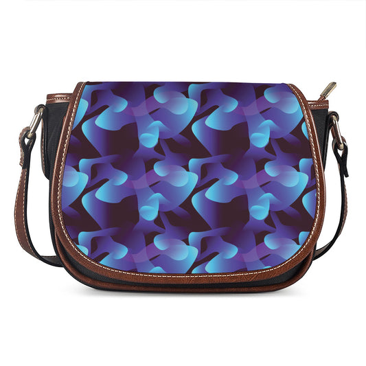 Blue Abstract Spirit Print Saddle Bag