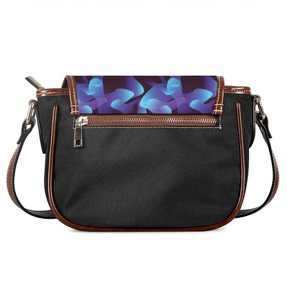 Blue Abstract Spirit Print Saddle Bag