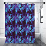 Blue Abstract Spirit Print Shower Curtain
