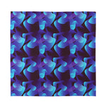 Blue Abstract Spirit Print Silk Bandana