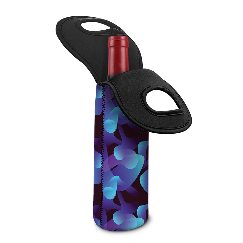 Blue Abstract Spirit Print Single Neoprene Wine Tote