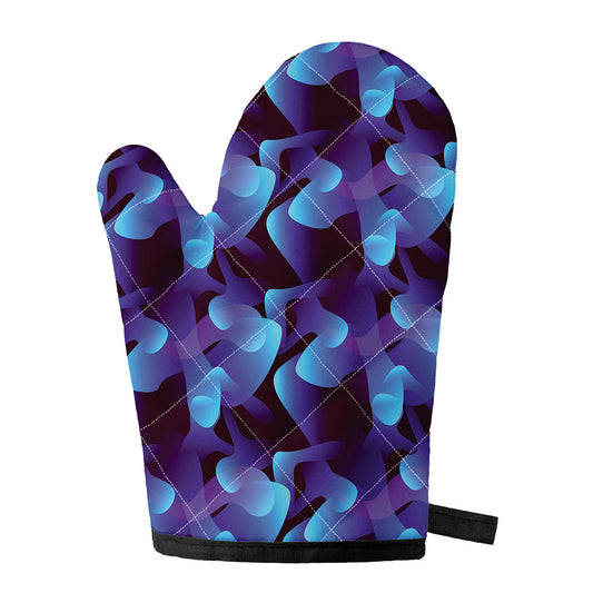 Blue Abstract Spirit Print Single Oven Mitt