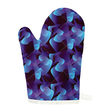 Blue Abstract Spirit Print Single Oven Mitt