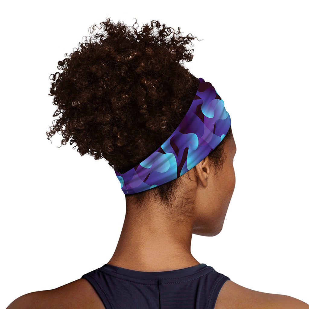 Blue Abstract Spirit Print Sports Headband