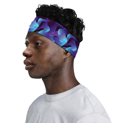 Blue Abstract Spirit Print Sports Headband