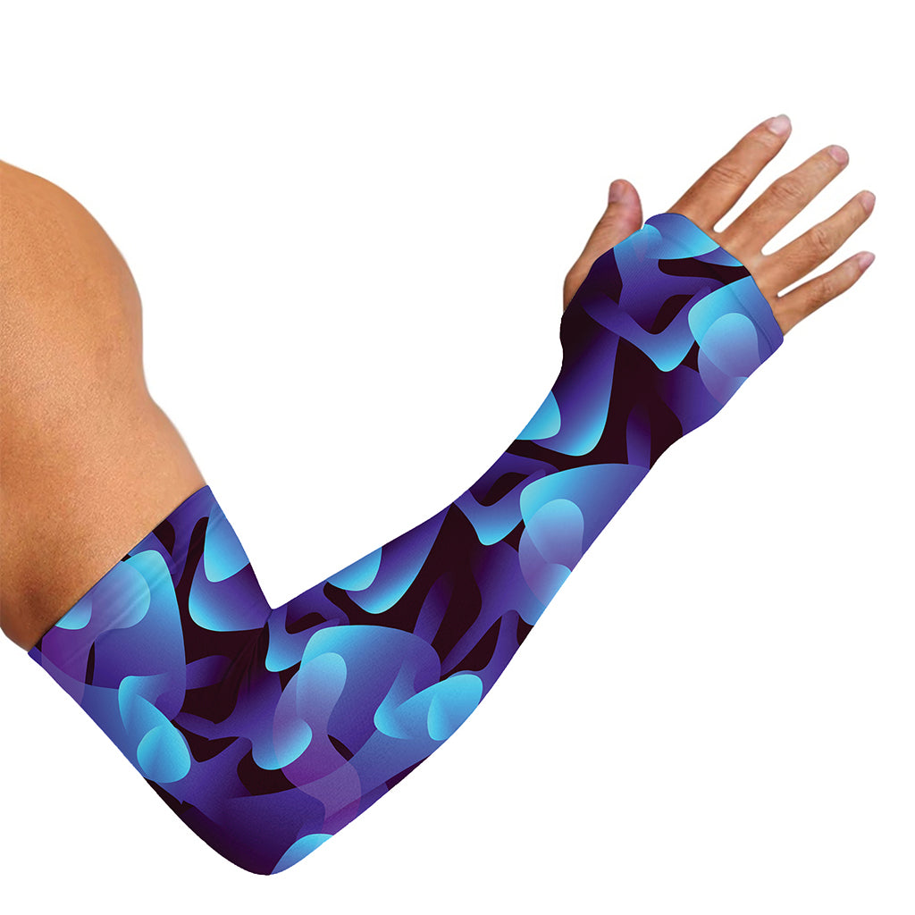Blue Abstract Spirit Print Sun Protection Arm Sleeves