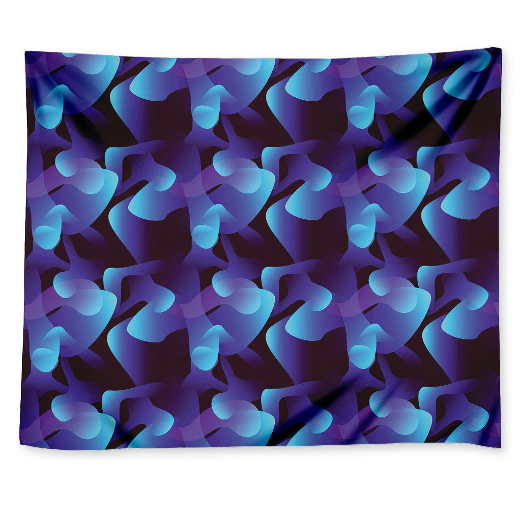Blue Abstract Spirit Print Tapestry