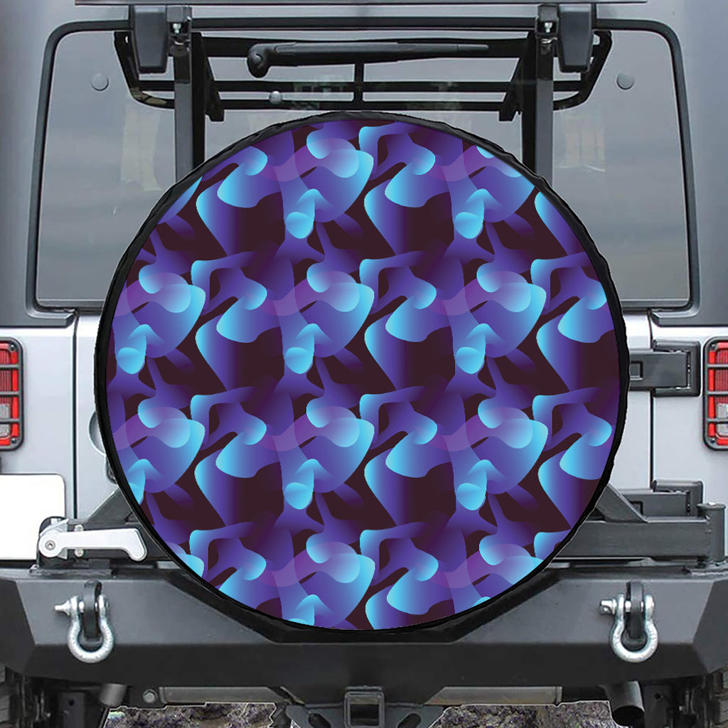 Blue Abstract Spirit Print Tire Cover