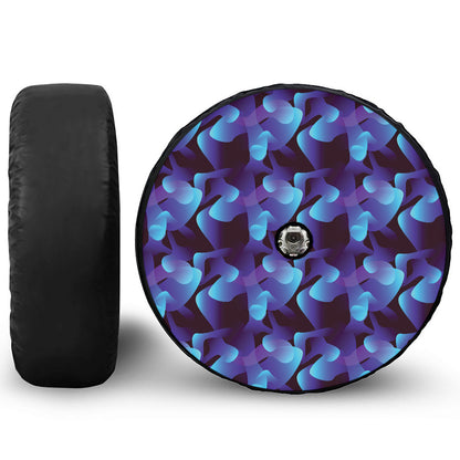 Blue Abstract Spirit Print Tire Cover With Camera Hole