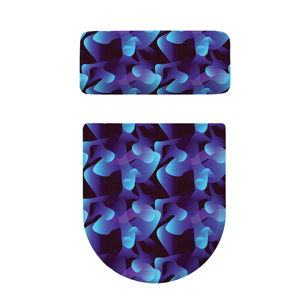Blue Abstract Spirit Print Toilet Lid And Tank Cover Set