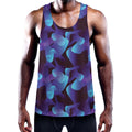 Blue Abstract Spirit Print Men's Workout Tank Top