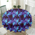 Blue Abstract Spirit Print Waterproof Round Tablecloth