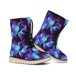 Blue Abstract Spirit Print Winter Boots