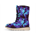 Blue Abstract Spirit Print Winter Boots