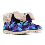 Blue Abstract Spirit Print Winter Boots