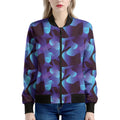 Blue Abstract Spirit Print Women's Bomber Jacket