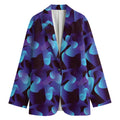 Blue Abstract Spirit Print Women's Cotton Blazer
