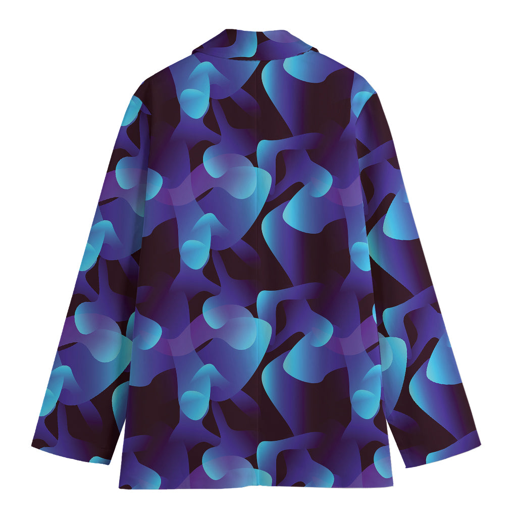 Blue Abstract Spirit Print Women's Cotton Blazer