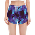 Blue Abstract Spirit Print Women's Split Running Shorts