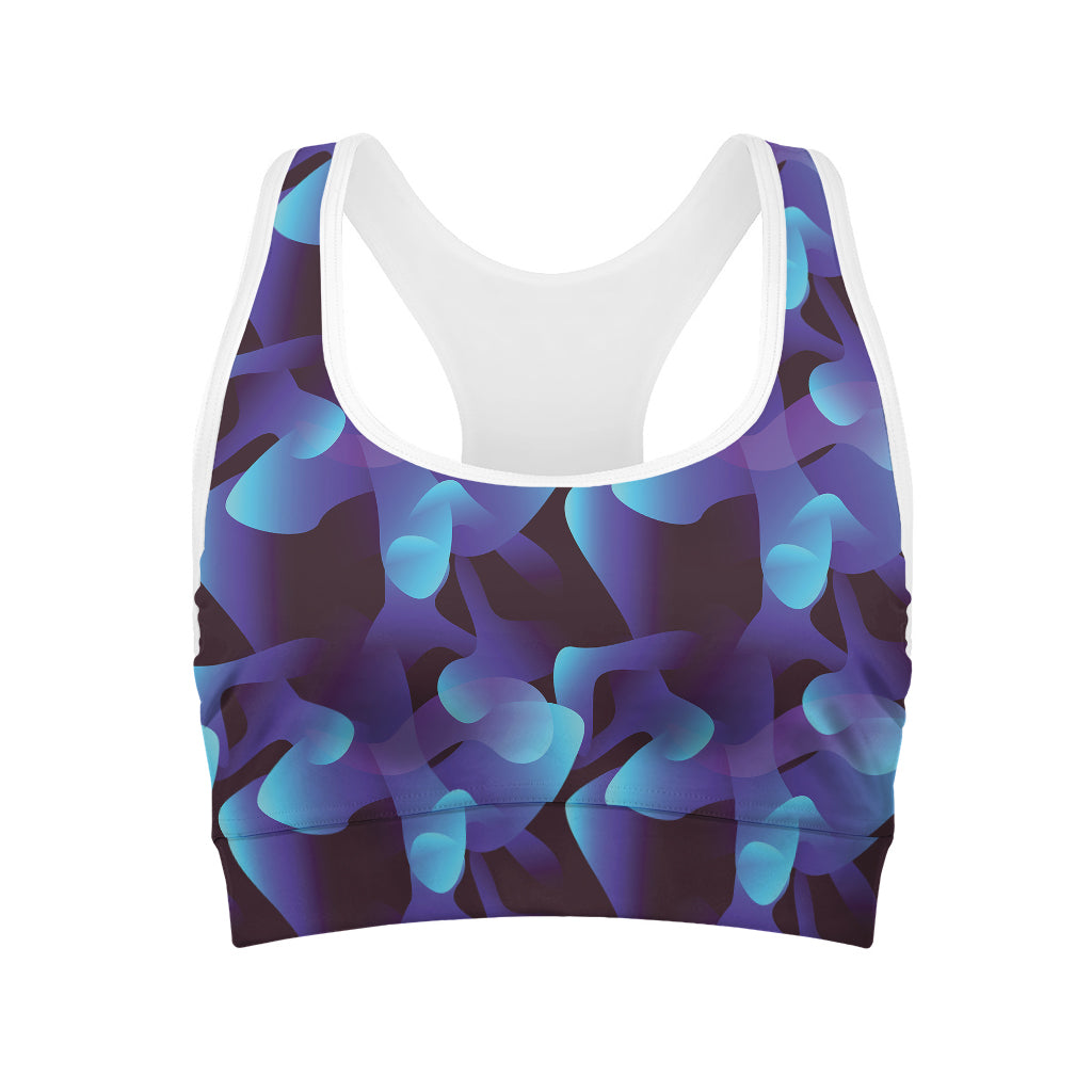 Blue Abstract Spirit Print Women's Sports Bra