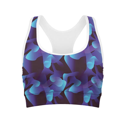 Blue Abstract Spirit Print Women's Sports Bra