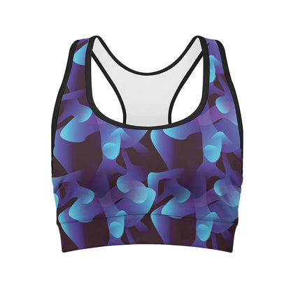 Blue Abstract Spirit Print Women's Sports Bra