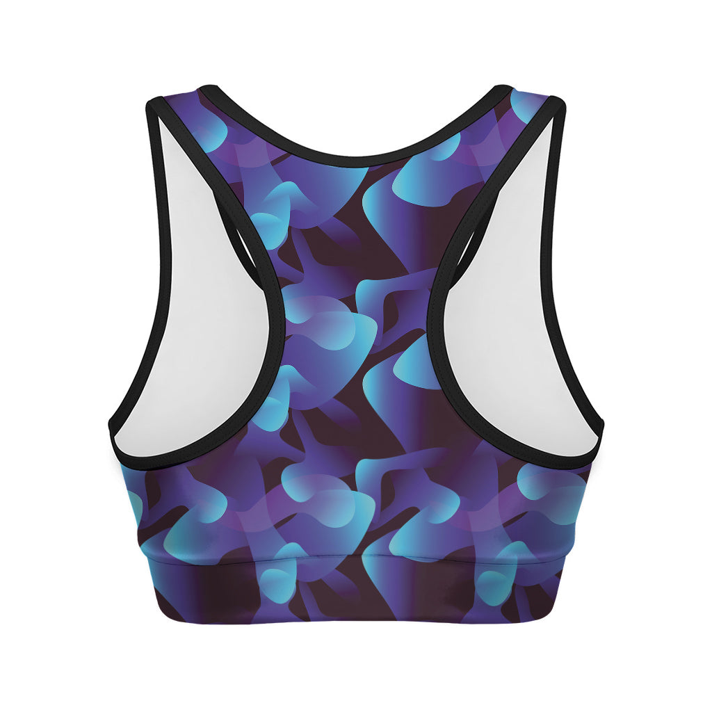 Blue Abstract Spirit Print Women's Sports Bra