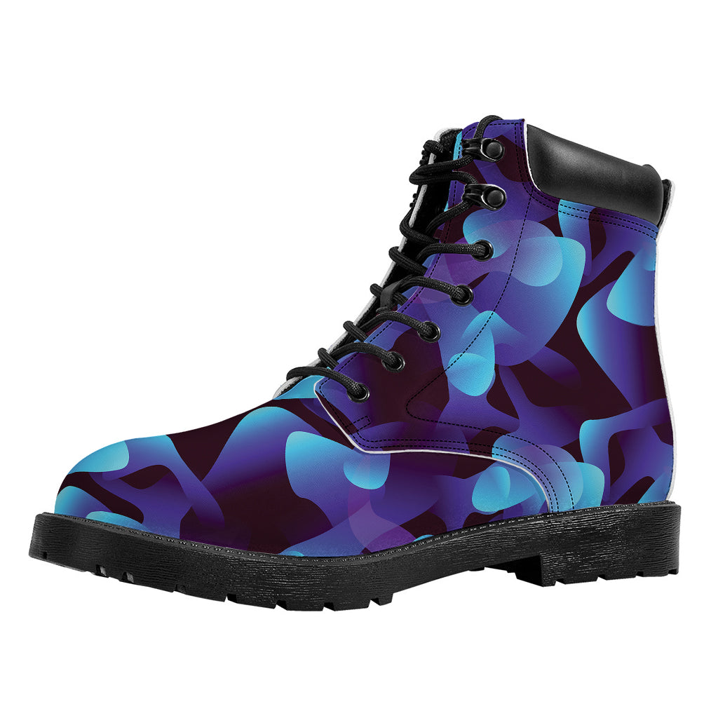 Blue Abstract Spirit Print Work Boots
