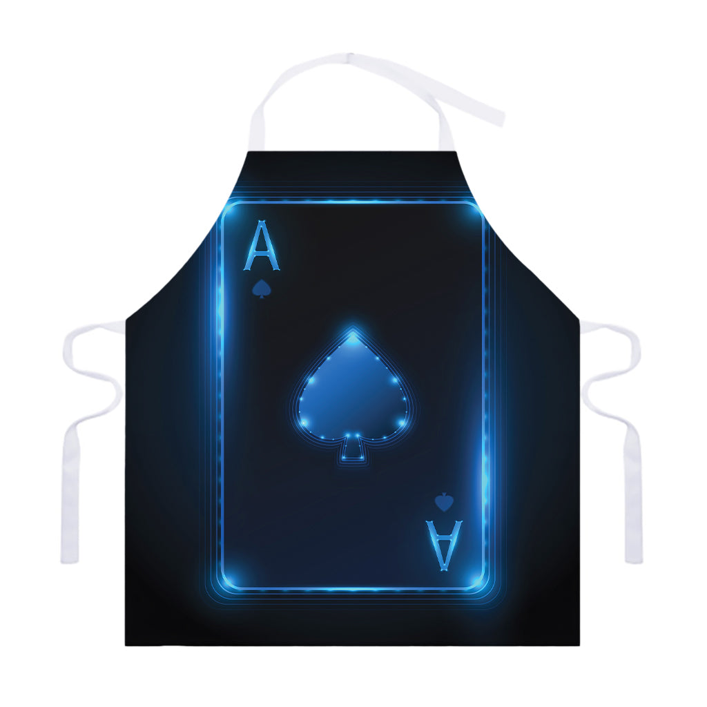 Blue Ace Card Print Adjustable Apron