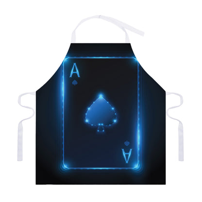 Blue Ace Card Print Adjustable Apron