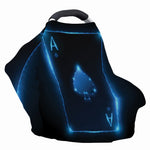 Blue Ace Card Print Baby Seat Cover
