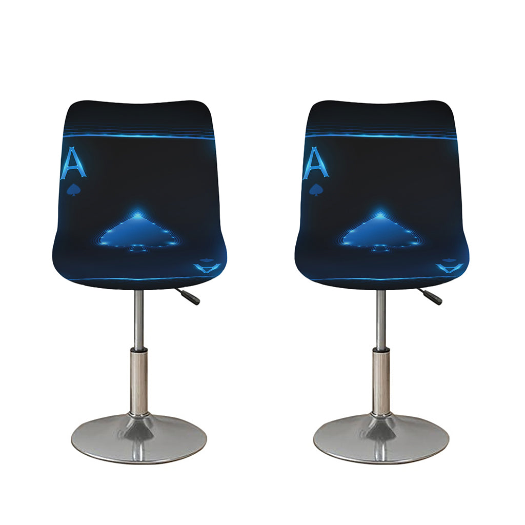 Blue Ace Card Print Bar Stool Covers