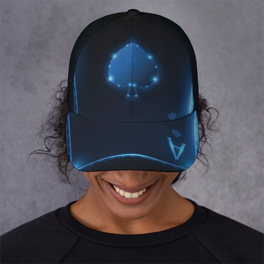 Blue Ace Card Print Baseball Cap