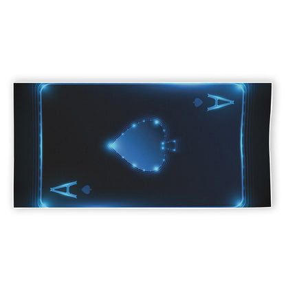 Blue Ace Card Print Beach Towel