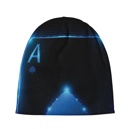 Blue Ace Card Print Beanie