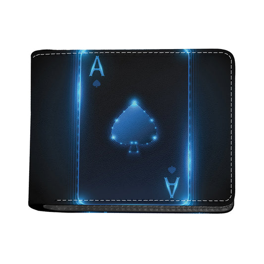 Blue Ace Card Print Bifold Wallet