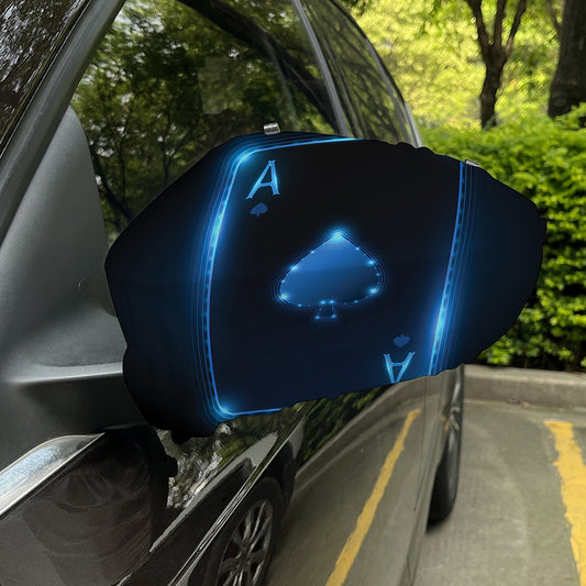 Blue Ace Card Print Car Side Mirror Covers