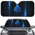 Blue Ace Card Print Car Windshield Sun Shade