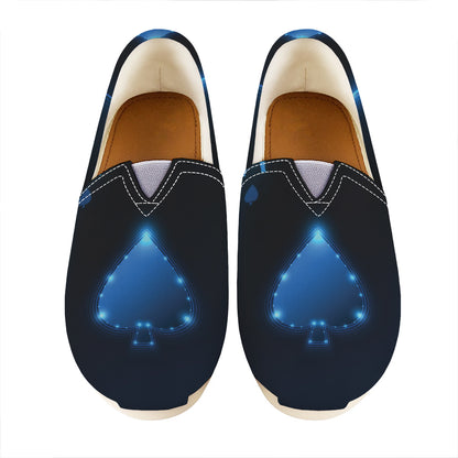Blue Ace Card Print Casual Shoes