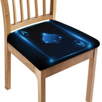 Blue Ace Card Print Chair Cushion Cover