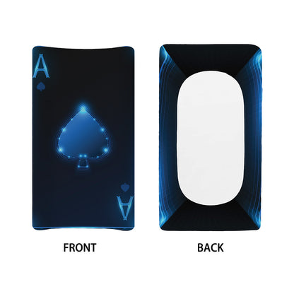 Blue Ace Card Print Changing Pad Cover