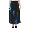 Blue Ace Card Print Chiffon Maxi Skirt