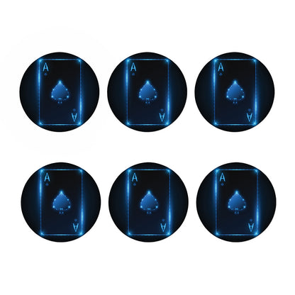 Blue Ace Card Print Coaster Set