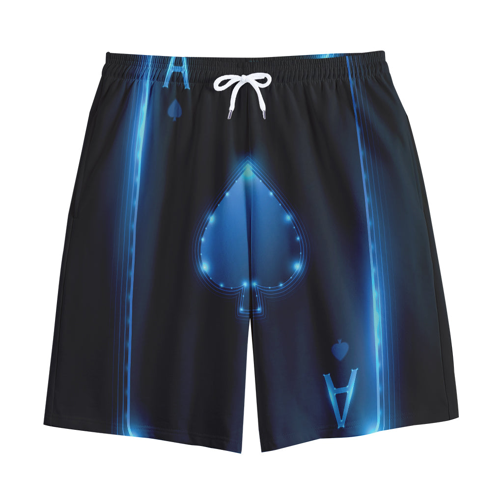 Blue Ace Card Print Cotton Shorts